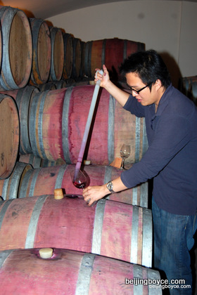 Barrel sampling with Lee in 2009.