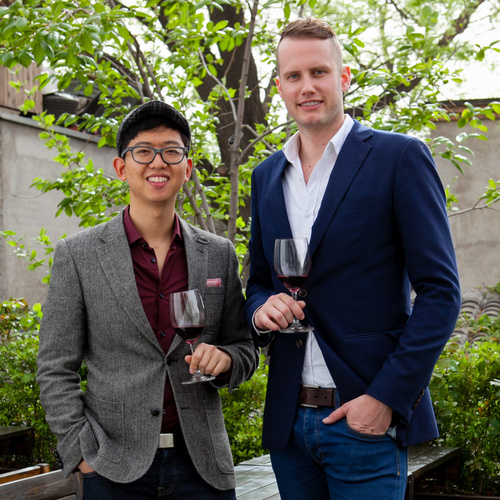 Ross Tan and Nick van Leeuwen of Australian Natural organic biodynamic wine importers in China.jpg