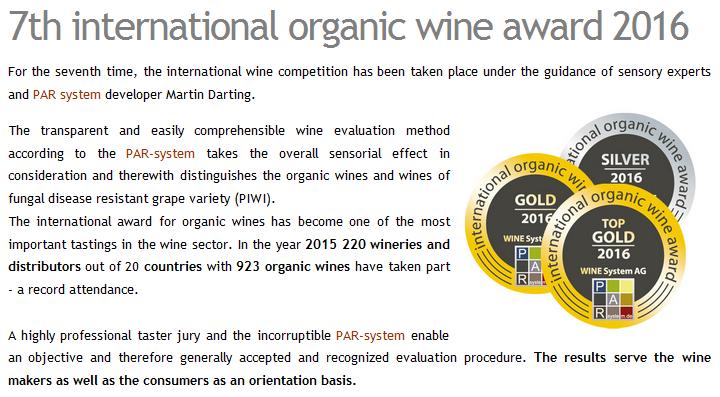 seventh international organic wine awards 2016 screen shot